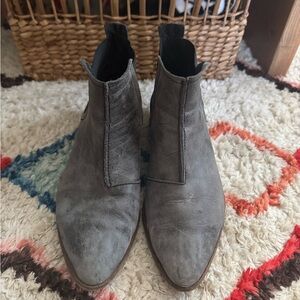 Free People Gray Ankle Booties with Suede Finish